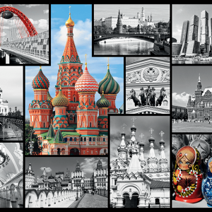 kolaż zdjęć z Moskwy